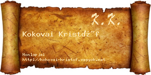 Kokovai Kristóf névjegykártya