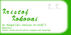 kristof kokovai business card